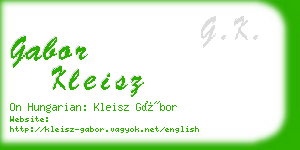 gabor kleisz business card